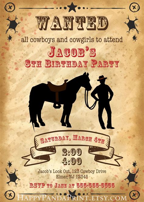 Cowboy Invite Template